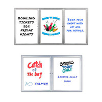 Outdoor Enclosed Dry Erase Marker Board with Radius Edge (2 and 3 Doors) - White Porcelain Steel