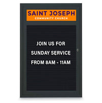 Outdoor Enclosed Letter Boards with Header (Radius Edge)