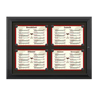 Outdoor Enclosed Magnetic Restaurant Menu Display Case | 17" x 11" Landscape | Holds Four Landscape Menus 2 TOP 2 BOTTOM