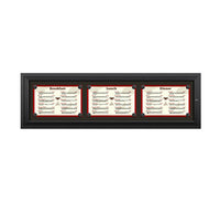 Outdoor Enclosed Magnetic Restaurant Menu Display Case | 17" x 11" Landscape | Holds Three Landscape Menus ACROSS