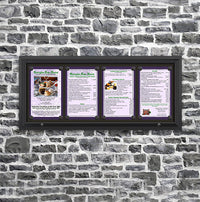 Outdoor Enclosed Magnetic Restaurant Menu Display Case | 11" x 17" Portrait | Holds Four Portrait Menus ACROSS