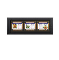 Outdoor Enclosed Magnetic Restaurant Menu Display Case | 11" x 8 1/2" Landscape | Holds Three Landscape Menus ACROSS