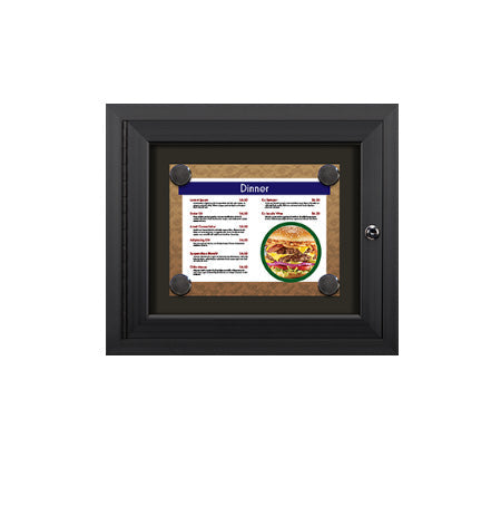 Outdoor Enclosed Magnetic Restaurant Menu Display Case | 11" x 8 1/2" Landscape | SINGLE Menu