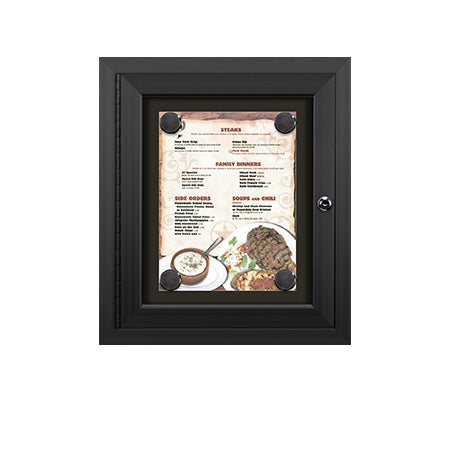 Outdoor Enclosed Magnetic Restaurant Menu Display Case | 8 1/2" x 11" Portrait | SINGLE Menu