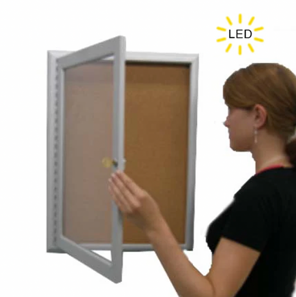 Outdoor Enclosed Menu Cases with Radius Edge Cabinet Corners and LED Lighted Metal Display Cases in 12 Sizes + Custom Sizes