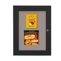 SwingCase Outdoor Enclosed Poster Display Case 19 x 31 | with Cork Bulletin Board - Single Locking Door Aluminum Cabinet