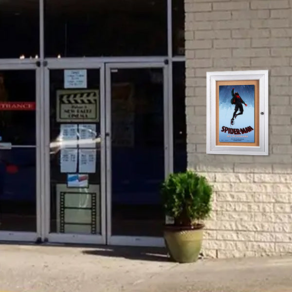 SwingCase Outdoor Enclosed Poster Display Case  27 x 39 | Single Locking Door in Four Metal Cabinet Finishes