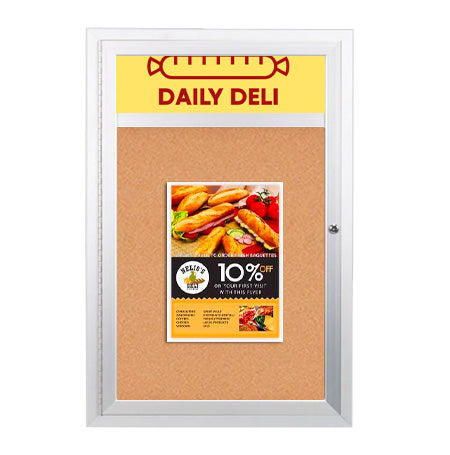 SwingCase 27 x 41 Outdoor Enclosed Poster with Header (Single Door)