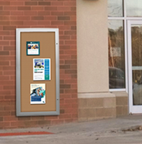 Extra Large Outdoor Enclosed Poster Display Cases with Light, Wall Mount Corkboard + XL Single Hinged Door Cabinet in 15+ Sizes and Custom