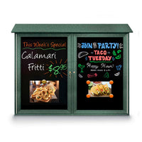 48" x 48" Outdoor Message Center - Double Door Magnetic Black Dry Erase Board