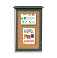 Outdoor Message Center Cork Board 32" x 48" | LEFT Hinged - Single Door Information Board