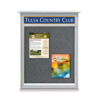 27x41 Outdoor Cork Board Message Center with Header - LEFT Hinged (Image Not to Scale)