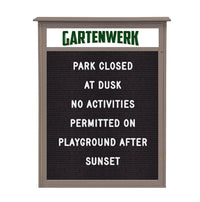 18" x 24" Outdoor Message Center Letter Board with Header (Left Hinged Single Door)