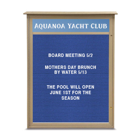 24" x 36" Outdoor Message Center Letter Board with Header (Left Hinged Single Door)