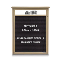 24" x 48" Outdoor Message Center Letter Board with Header (Single Door)