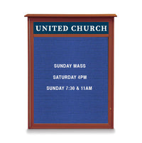 24" x 60" Outdoor Message Center Letter Board with Header (Single Door)