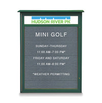 24" x 60" Outdoor Message Center Letter Board with Header (Single Door)