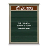 26" x 42" Outdoor Message Center Letter Board with Header (Single Door)