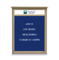 26" x 42" Outdoor Message Center Letter Board with Header (Single Door)