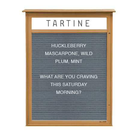 32" x 48" Outdoor Message Center Letter Board with Header (Single Door)