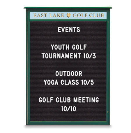 36" x 48" Outdoor Message Center Letter Board with Header (Single Door)