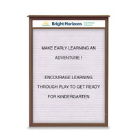 38" x 54" Outdoor Message Center Letter Board with Header (Single Door)