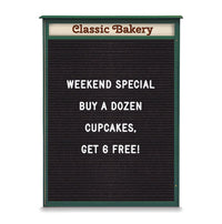 40" x 60" Outdoor Message Center Letter Board with Header (Single Door)