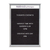 40" x 60" Outdoor Message Center Letter Board with Header (Single Door)