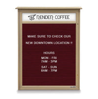 11x17 Wall Mounted Outdoor Message Center with Letter Board with Header