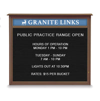 24x30 Wall Mounted Outdoor Message Center with Letter Board with Header