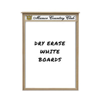 38" x 54" Outdoor Message Center - Magnetic White Dry Erase Board with Header