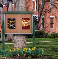 60x40 Standing Outdoor Message Center with Sliding Doors