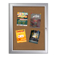 Outdoor Premium Weatherproof Notice Cork Board | Holds (9) 8.5x11 Graphics