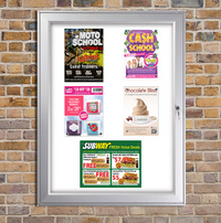 Outdoor Premium Weatherproof Magnetic White Notice Board | Holds (9) 8.5x11 Graphics | Silver Finish