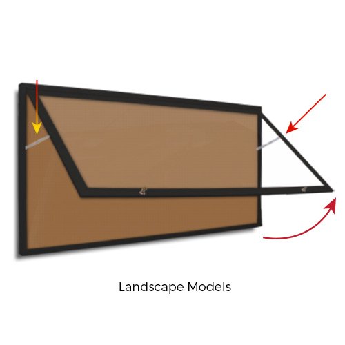 Landscape models of the Extreme WeatherPlus Extra Large cases feature upward swinging doors supported by prop arms.