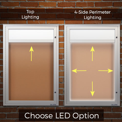 Extreme WeatherPlus™ Outdoor Enclosed Bulletin Board Display Case Comes in 10+ Sizes along with a Personalized Header Message and LED Lighting