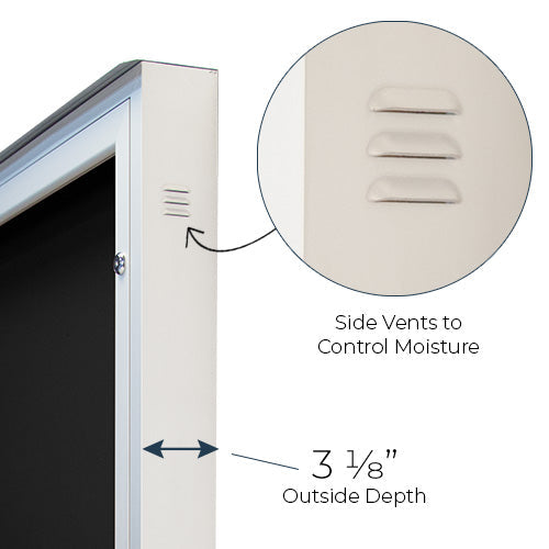 Extreme WeatherPLUS 2 and 3 Door Outdoor Enclosed Dry Erase Marker Boards - Black Porcelain Steel Cases in 35+ Sizes