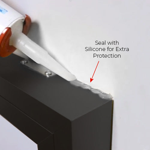 IMPORTANT: Whichever way you decide to mount the case, remember to apply a clear silicone sealant around the perimeter of the backside of the case, and around any holes drilled directly into the metal cabinet.