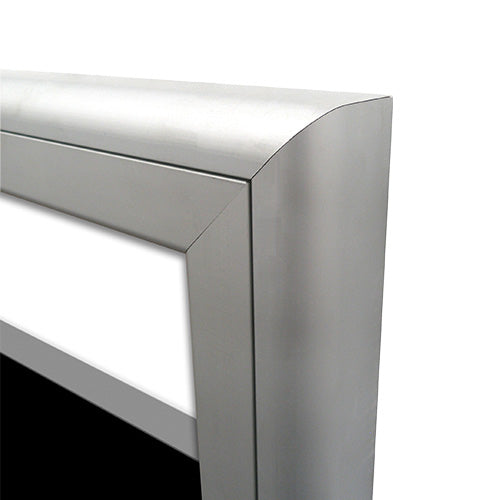 Radius Edge provides an attractive alternative to the traditional mitered edge of conventional outdoor marker board cases