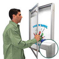 Extreme WeatherPlus™ Outdoor Radius Edge Dry Erase Marker Board Cases with Header | Glossy White Message Board in 10 Sizes