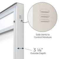 Fin style vents on both sides of the outdoor display case helps to reduce any condensation buildup towards the top of the case and allows for maximum breathability.