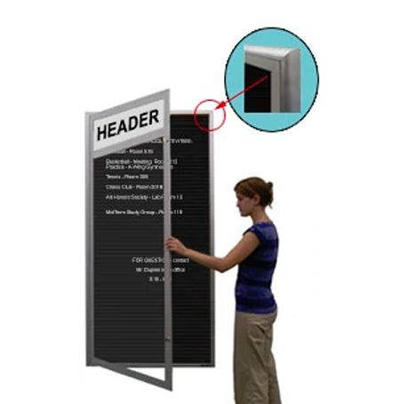 XL Outdoor Enclosed Letter Boards with Header (Radius Edge)