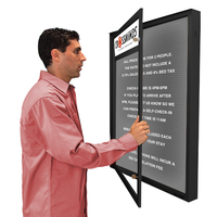 EXTREME WeatherPLUS LED-Illuminated Outdoor Enclosed Letter Boards with Header | Single Locking Door SwingCase | Shown in Black Finish