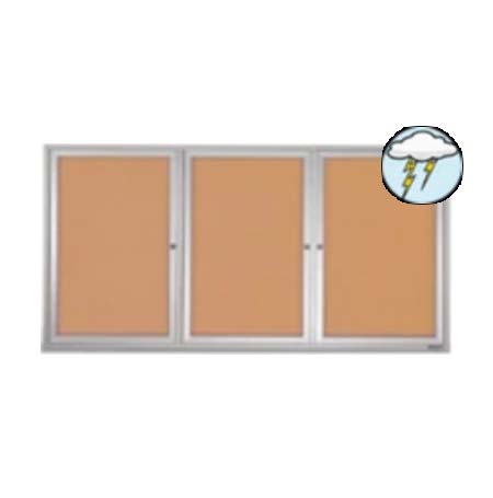 SwingCase 96 x 24 Outdoor Enclosed Bulletin Boards 3 DOOR