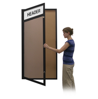 36x48 Extra Large Outdoor Enclosed Bulletin Board Swing Cases with Header (Single Door)