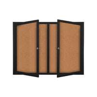 SwingCase Outdoor Bulletin Boards: 2-3 Doors, LED Lighting, 30+ Sizes | Wall Mount Metal Cabinet