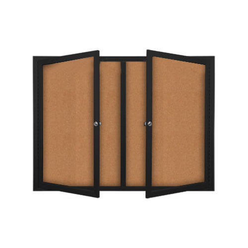 SwingCase Outdoor Bulletin Boards: 2-3 Doors, LED Lighting, 30+ Sizes | Wall Mount Metal Cabinet