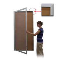 Extra Large 24 x 48 Outdoor Enclosed Bulletin Board SwingCase with Light + Radius Edge Cabinet Corners