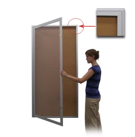 Extra Large 48 x 96 Outdoor Enclosed Bulletin Board SwingCase with Radius Edge Corners