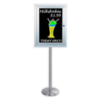 Outdoor Enclosed Dry Erase Swing Stand with Gloss Black Board